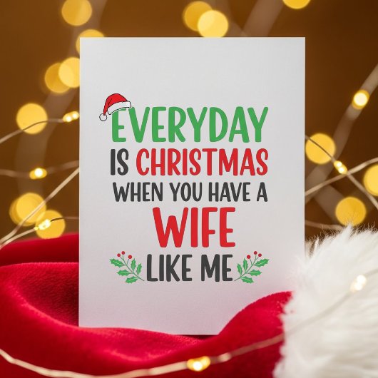 Sweet Funny Husband Christmas Greeting シーズンカード