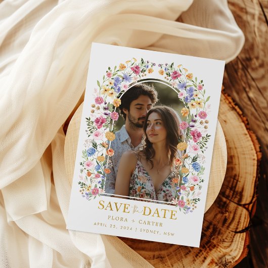 Sweet Gardenフローラアーチ写真Save the Date 招待状
