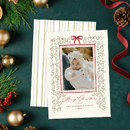 Sweet Garland Hand Painted Christmas Photo Card シーズンカード