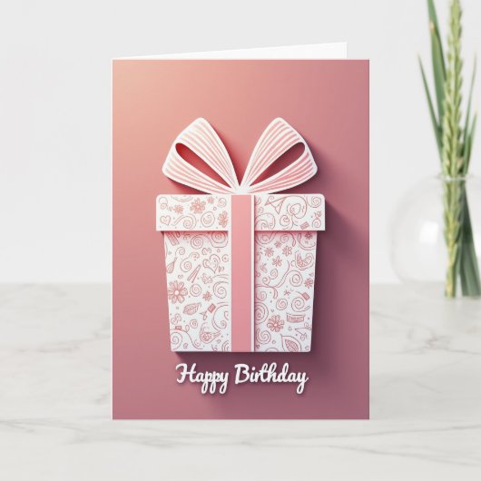 Sweet Gift Box バースデーカード カード (正面)
