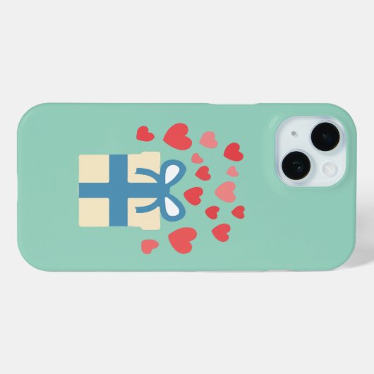 Sweet Gift Box with Floating Love Hearts Case-Mate iPhoneケース (裏面 (横))
