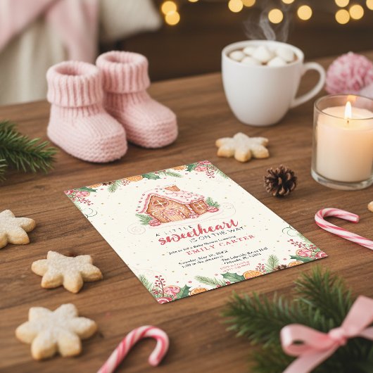 Sweet Gingerbread Baby Shower 招待状