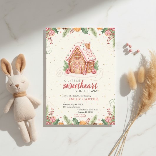 Sweet Gingerbread Baby Shower 招待状