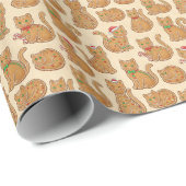 Sweet Gingerbread Cats Christmas Icing Cookie ラッピングペーパー (ロールコーナー)