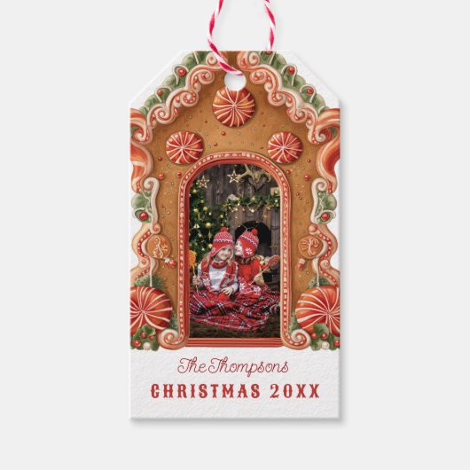 Sweet Gingerbread House写真 ギフトタグ (正面)