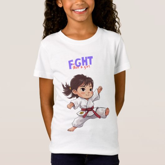 Sweet Girl in Karate:強さと優雅さ Tシャツ (正面)