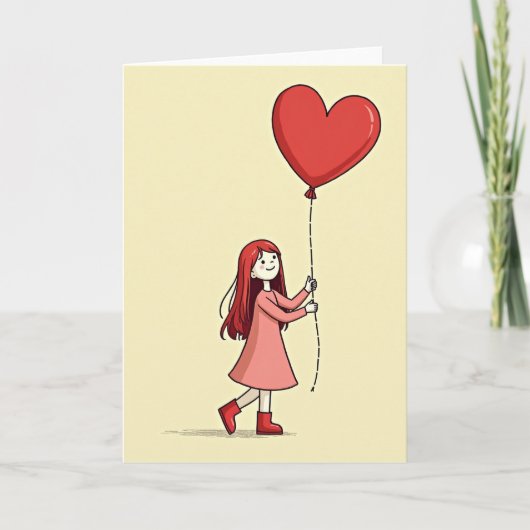 Sweet Girl Love Heart Card カード (正面)