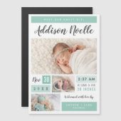 Sweet Girl Magnetic Photo Birth発表 マグネット招待状 (正面/裏面)