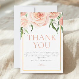 Sweet Girl Pink Floral Baby Shower Thank You Card サンキューカード