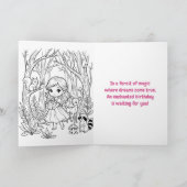 Sweet Girl with Cupcake Birthday | Color Me カード (内部)