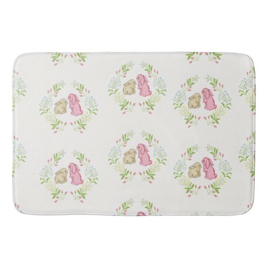 Sweet Girls Rabbit Wreath Bath Mat バスマット (正面)