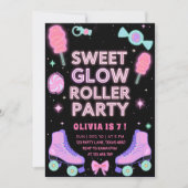 Sweet Glow Roller Party | ネオンキャンディスケート 招待状 (正面)
