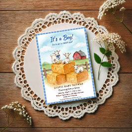 Sweet Goats Baby Shower Invitation 招待状