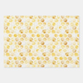 Sweet Gold White Honeycomb Birthday ラッピングペーパーシート (正面)