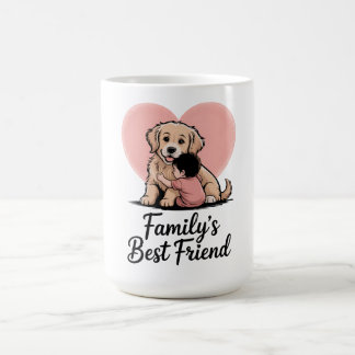 Sweet Golden Retriever Dog "Family's Best Friend" コーヒーマグカップ