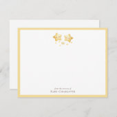 Sweet Golden Stars Nursery Note Card. Personalized ノートカード (正面/裏面)