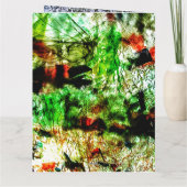 Sweet green abstract folded greeting card,Smooth  カード (裏面)