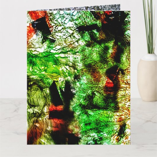 Sweet green abstract folded greeting card,Smooth  カード (正面)