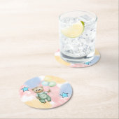 Sweet green baby bear  ラウンドペーパーコースター (インサイチュ)