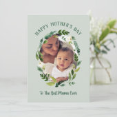 Sweet Greenery Mother's Day Photo Card for Mom カード (スタンド正面)