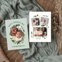 Sweet Greenery Mother's Day Photo Card for Mom