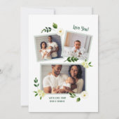 Sweet Greenery Valentine's Day Photo Card for Mom カード (裏面)