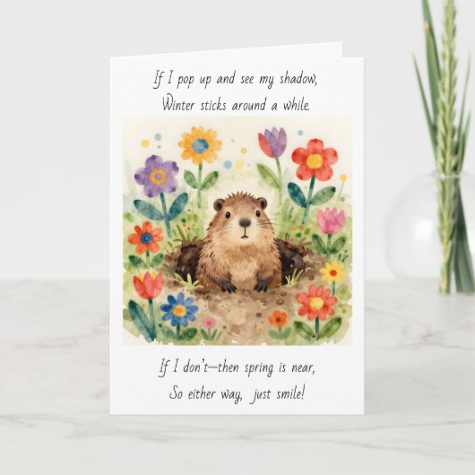 Sweet Groundhog Day Poem カード (正面)
