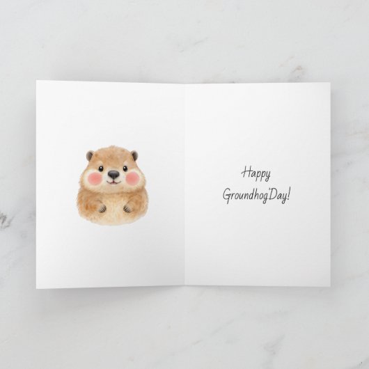 Sweet Groundhog Day Poem カード (内部)