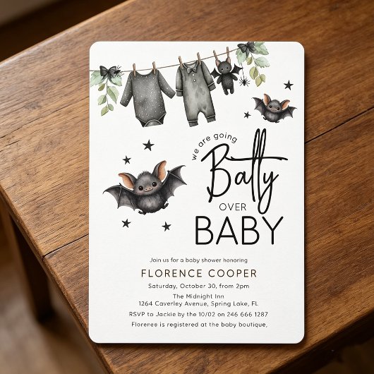 Sweet Halloween Batty Over Baby | ベビーシャワー 招待状