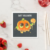 Sweet Halloween Party Paper Napkin with Pumpkin  スタンダードカクテルナプキン (インサイチュ)