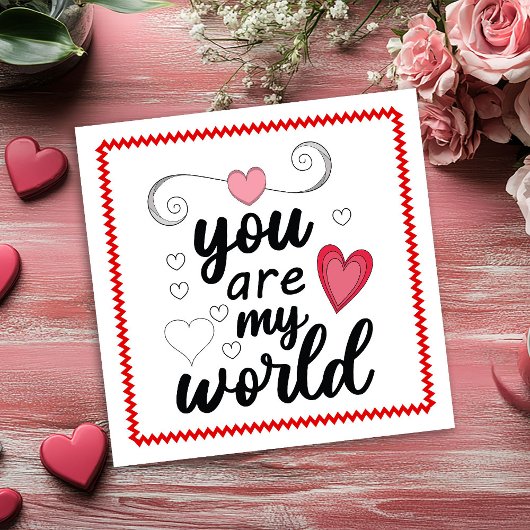 Sweet Hand Drawn Valentine’s Day Card for Her Sket シーズンカード