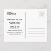 Sweet Hand Letteredタイポグラフィ写真Save the Date 案内ポストカード (裏面)