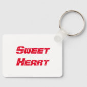 Sweet Heart 名前 印刷 赤色 テキスト ラニヤード キーホルダー (正面)