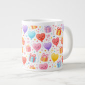 Sweet Heart Balloons Mug Gift for Any Occasion ジャンボコーヒーマグカップ (正面右)