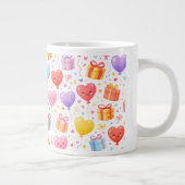 Sweet Heart Balloons Mug Gift for Any Occasion ジャンボコーヒーマグカップ (右)