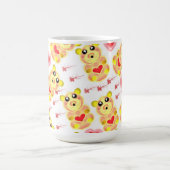 Sweet Heart Bear Nursery Pattern コーヒーマグカップ (中央)