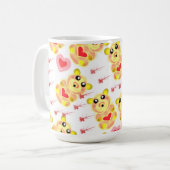 Sweet Heart Bear Nursery Pattern コーヒーマグカップ (正面左)