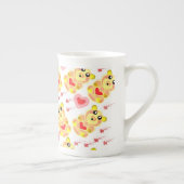 Sweet Heart Bear Nursery Pattern ボーンチャイナマグカップ (右)