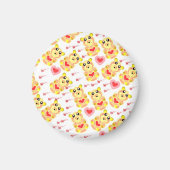 Sweet Heart Bear Nursery Pattern マグネット (正面)