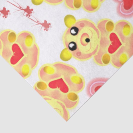 Sweet Heart Bear Nursery Pattern 薄葉紙 (詳細)