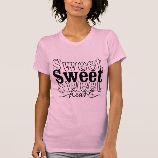 Sweet Heart Cute Valentine's Day Typography  Tシャツ (正面)