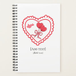 Sweet Heart Lollipop & Bird Personalized Notebook プランナー手帳