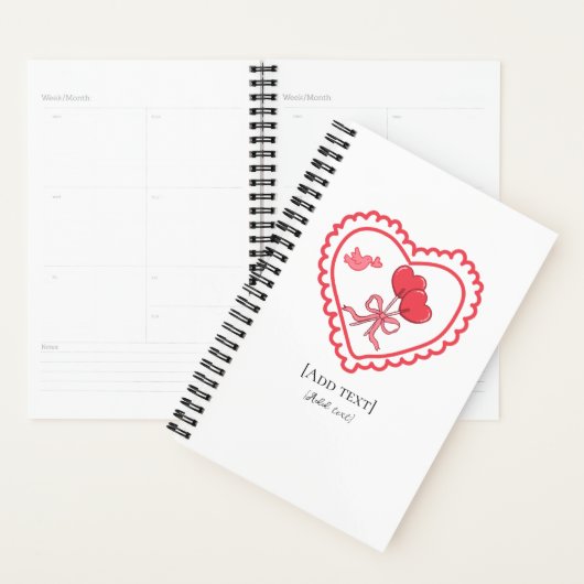 Sweet Heart Lollipop & Bird Personalized Notebook プランナー手帳 (ディスプレー)