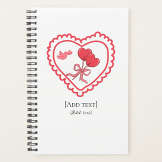 Sweet Heart Lollipop & Bird Personalized Notebook プランナー手帳