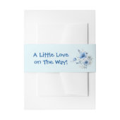 Sweet Heart Teddy Bear Blue Baby Shower  招待状ベリーバンド (正面例)