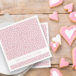 Sweet Hearts パーソナライズド ピンク バースデーパーティー スタンダードカクテルナプキン