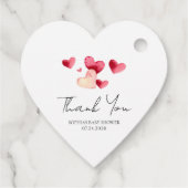 Sweet Hearts Baby Shower Thank You Heart Shaped フェイバータグ (裏面)