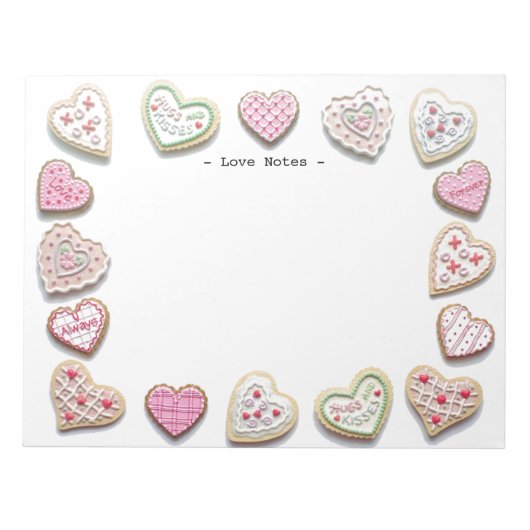 Sweet Hearts Cookies Love Notes ノートパッド (正面)
