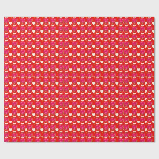Sweet Hearts Pattern ラッピングペーパー (フラット)