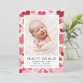 Sweet Hearts Photo Birth Announcement | Valentine 案内状 (スタンド正面)
